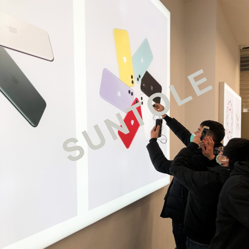 Apple showroom even illuminated frameless light boxes